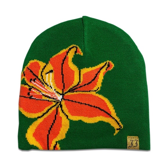 Juliet Johnstone lily flower reversible beanie - Picture 1 of 5